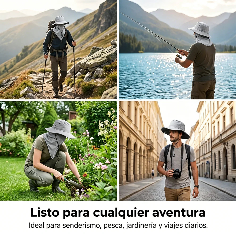 🧢🎣 Breathable Bucket Hat with Detachable Face Cover – UPF 50+ Protection, Lightweight and Ideal for Outdoor Activities 🛡️