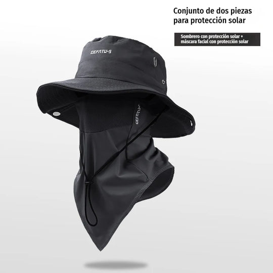 🧢🎣 Breathable Bucket Hat with Detachable Face Cover – UPF 50+ Protection, Lightweight and Ideal for Outdoor Activities 🛡️