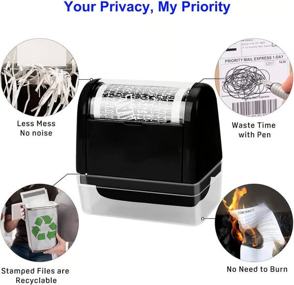 Privacy Protection Security Roller Stamp — Address & Billing Info Blocker, Home & Office Mailing Essentials