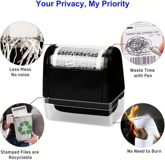Privacy Protection Security Roller Stamp — Address & Billing Info Blocker, Home & Office Mailing Essentials