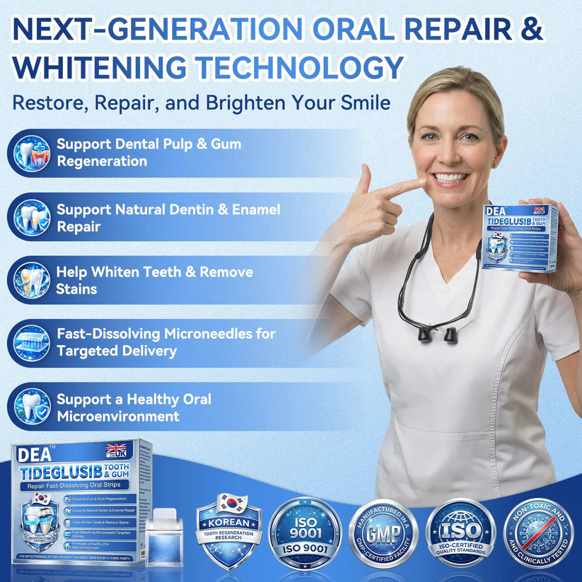 DEA® 🦷 Tideglusib Fast‑Dissolving Tooth & Gum Repair Oral Strips 💥🎉