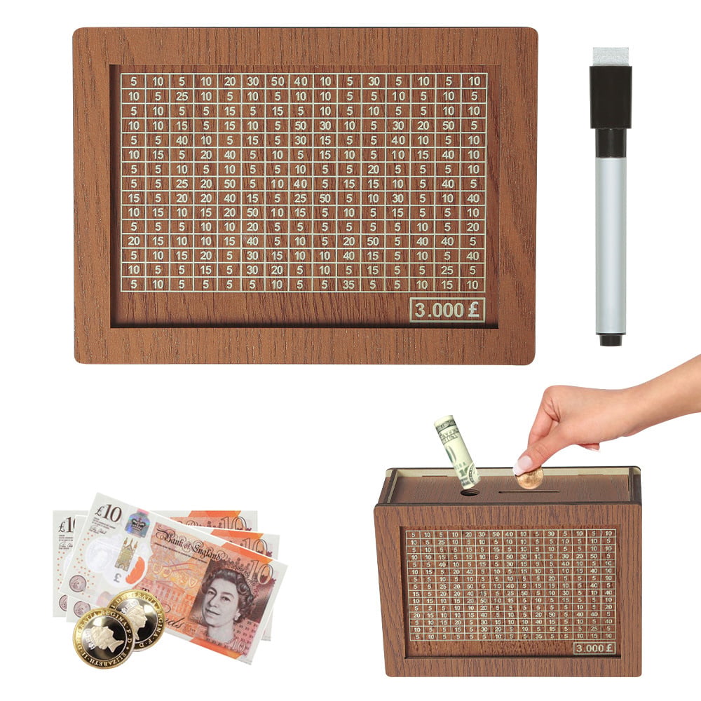 🎁 Hot Sale 70% OFF 🔥Retro Style Wooden Money Box with Counter Piggy Bank Handmade Saving Money Goal Piggy Bank