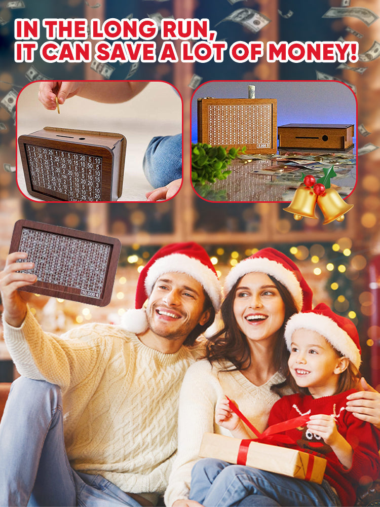 🎁 Hot Sale 70% OFF 🔥Retro Style Wooden Money Box with Counter Piggy Bank Handmade Saving Money Goal Piggy Bank