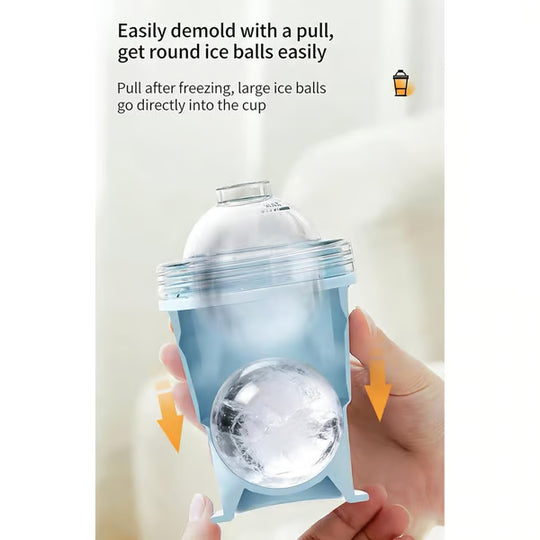 🔥NEW HOT SELLING🔥 2-in-1 Collapsible Silicone Ice Ball Maker Cup & Reusable Ice Sphere Mold with Straw Lid