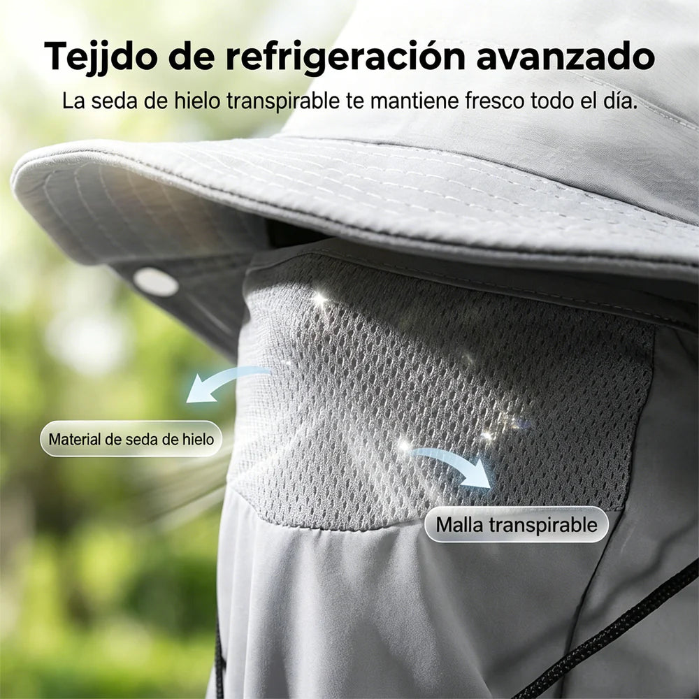 🧢🎣 Breathable Bucket Hat with Detachable Face Cover – UPF 50+ Protection, Lightweight and Ideal for Outdoor Activities 🛡️