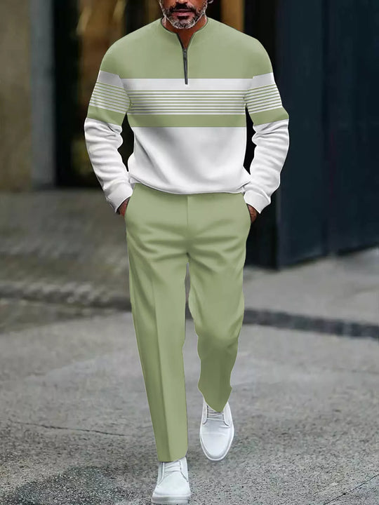 🎁New arrival 50% OFF💥Men's Graphic Print Pullover & Pants Set – Street Style, Comfort Fit & Casual Look 👖