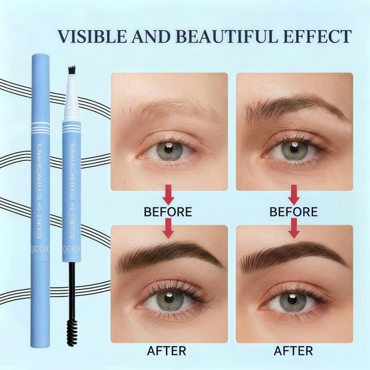 Dual-Tip Microblading Eyebrow Pen – 3D Hair-Like & Waterproof Definition