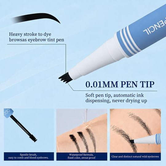 Dual-Tip Microblading Eyebrow Pen – 3D Hair-Like & Waterproof Definition