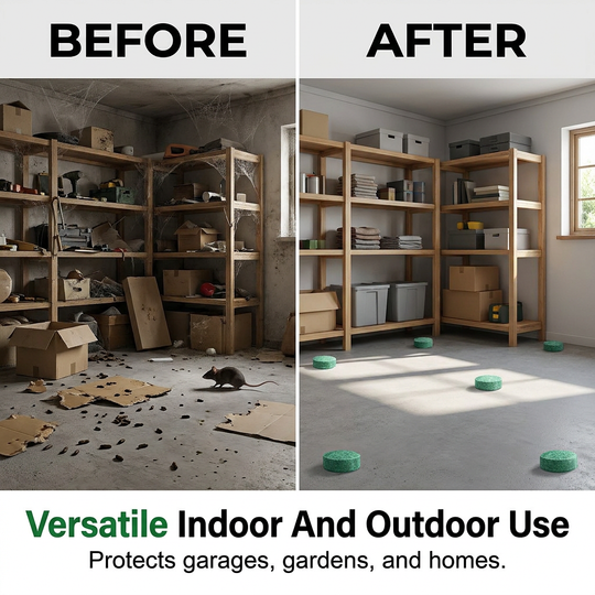 All‑Pest Repellent – Safe for pets & wildlife. No poisons, just effective. Use indoors & out