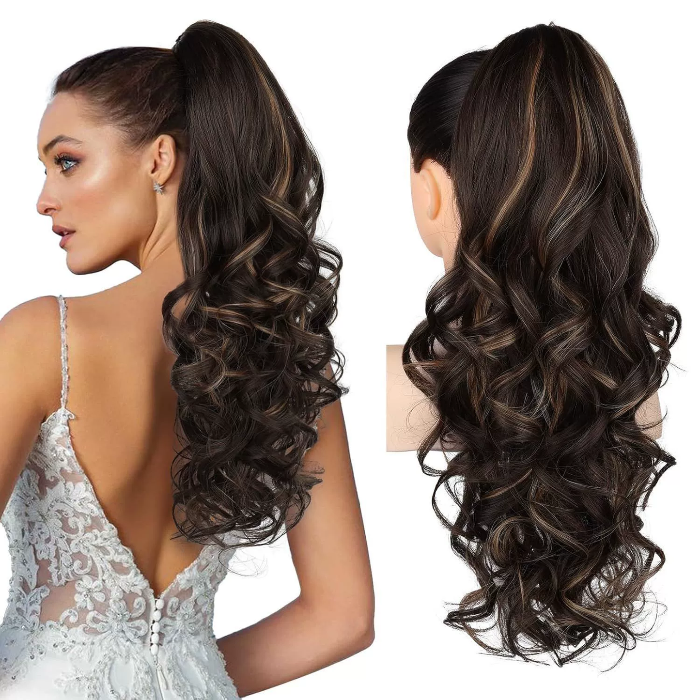 💜Offre à durée limitée : 50 % de réduction💜Extension de queue de cheval ondulée à clip