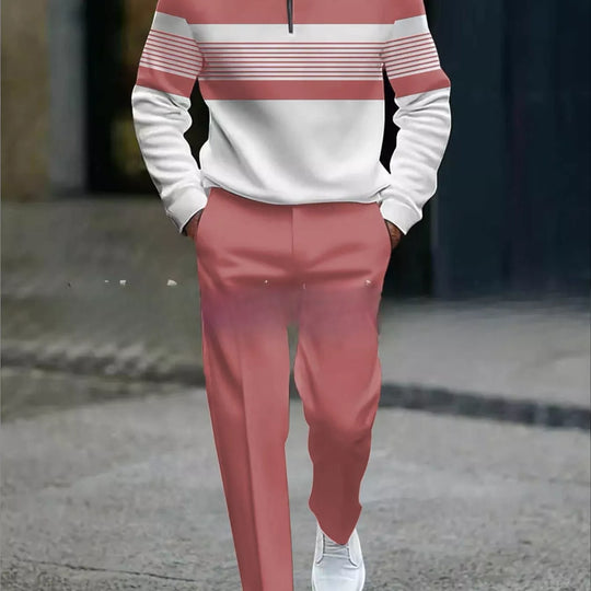 🎁New arrival 50% OFF💥Men's Graphic Print Pullover & Pants Set – Street Style, Comfort Fit & Casual Look 👖