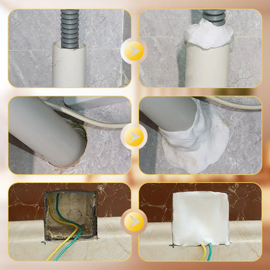 🥳2026 HOT SALE🔧🏠 Waterproof Sealant Putty – Seals cracks, aircon holes & pipe gaps. Soft & moldable – DIY repair made easy! 💪✨