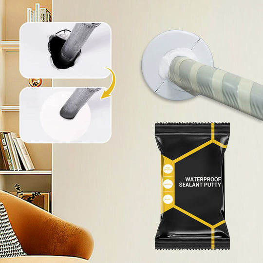 🥳2026 HOT SALE🔧🏠 Waterproof Sealant Putty – Seals cracks, aircon holes & pipe gaps. Soft & moldable – DIY repair made easy! 💪✨