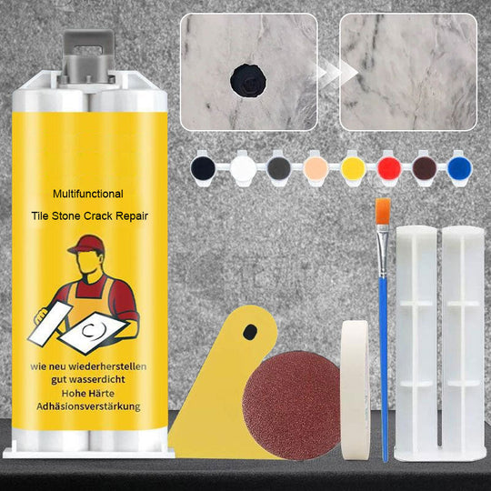 🧱 OSTA 2, SAA 1 ILMAISEKSI! ✨ Laatta &  Kivihalkeamien korjaussarja - Ammattitason täyteaine rakojen tiivistämiseen, vedenpitävä &  Väriä vastaava koostumus 🛠️💧