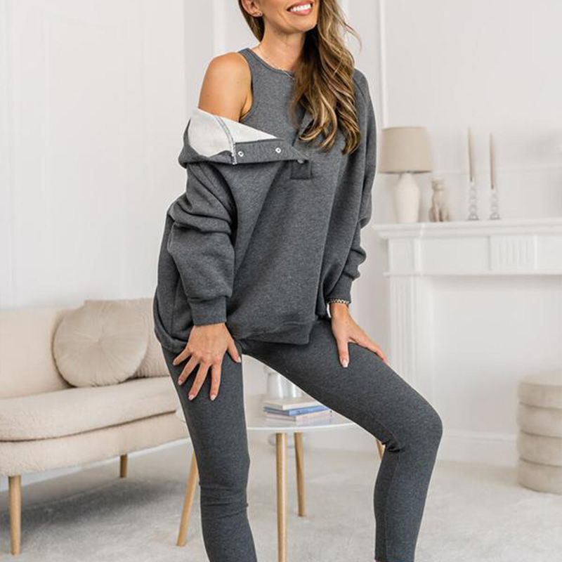 👚 60% KORTING + BEPERKTE VOORRAAD! 💜 Sweatshirtpak met capuchon - Ultrazachte stof met een relaxte pasvorm voor thuis of als sportkleding, sneldrogend. &  Comfortabel 🏃‍♀️📦
