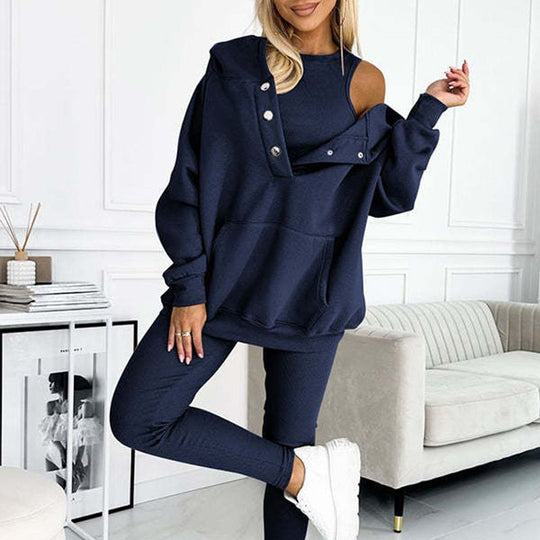 👚 60% KORTING + BEPERKTE VOORRAAD! 💜 Sweatshirtpak met capuchon - Ultrazachte stof met een relaxte pasvorm voor thuis of als sportkleding, sneldrogend. &  Comfortabel 🏃‍♀️📦