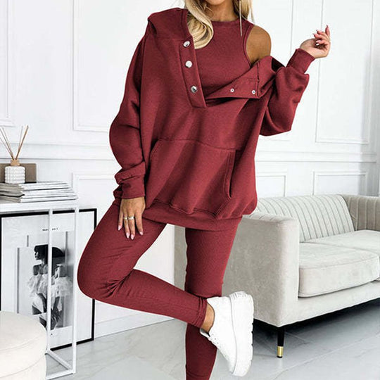 👚 60% KORTING + BEPERKTE VOORRAAD! 💜 Sweatshirtpak met capuchon - Ultrazachte stof met een relaxte pasvorm voor thuis of als sportkleding, sneldrogend. &  Comfortabel 🏃‍♀️📦