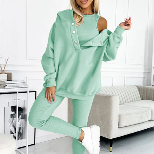 👚 60% KORTING + BEPERKTE VOORRAAD! 💜 Sweatshirtpak met capuchon - Ultrazachte stof met een relaxte pasvorm voor thuis of als sportkleding, sneldrogend. &  Comfortabel 🏃‍♀️📦