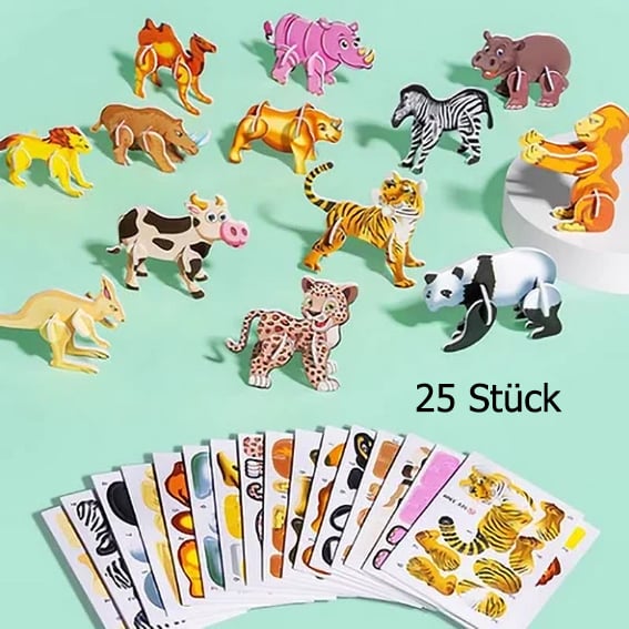 🧩 VÁNOČNÍ NABÍDKA 50% SLEVA! ✨ Erzieherisches 3D-Cartoon-Puzzle - 57-teilig mit leuchtenden Farben für kreatives Lernen bei Kindern 🎨👧