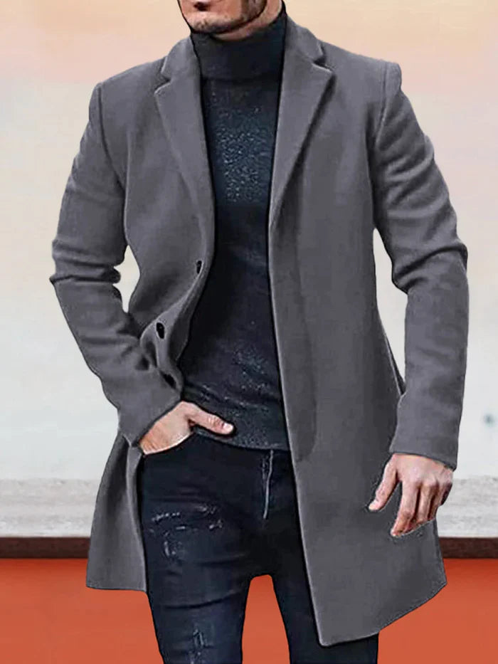 ⏳Limited-time 50% off⏰Men's Classic Single Row Buckle Solid Color Jacket - Timeless Daily Essential🧥