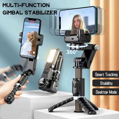 360° Rotating 3-Axis Foldable Gimbal Stabilizer for Smartphones Recording