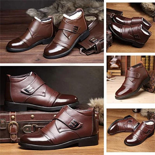 Bottes d'affaires de neige chaudes doublées de fausse fourrure pour hommes