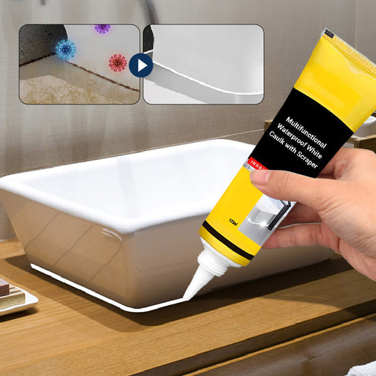 🧰 Wasserdichte weiße Dichtungsmasse mit Spachtel🔥All-in-One-Dichtstoff für Bad und Küche &  Fliesenfugen
