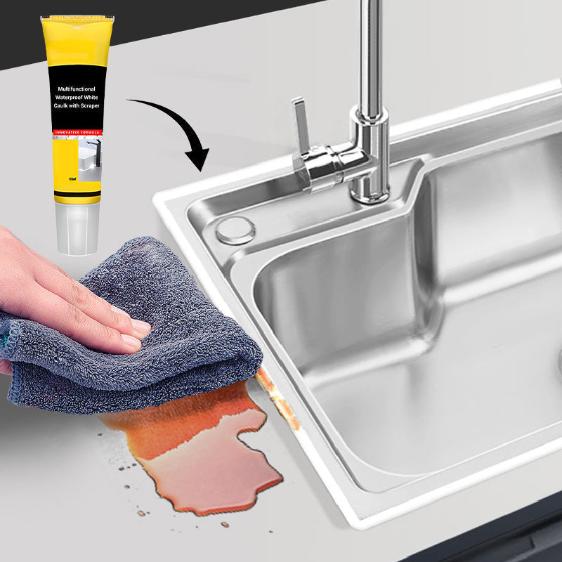 🧰 Wasserdichte weiße Dichtungsmasse mit Spachtel🔥All-in-One-Dichtstoff für Bad und Küche &  Fliesenfugen