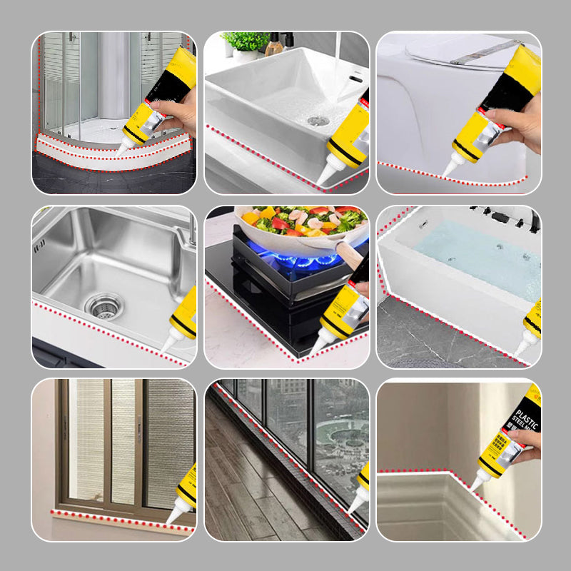 🧰 Wasserdichte weiße Dichtungsmasse mit Spachtel🔥All-in-One-Dichtstoff für Bad und Küche &  Fliesenfugen