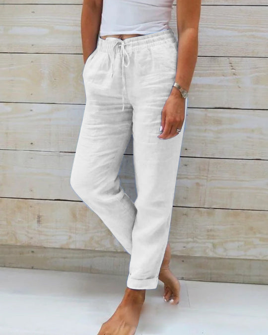 🥳New arrival 50% OFF!🌸Women's Elastic Waist Cotton Linen Casual Pants🍀