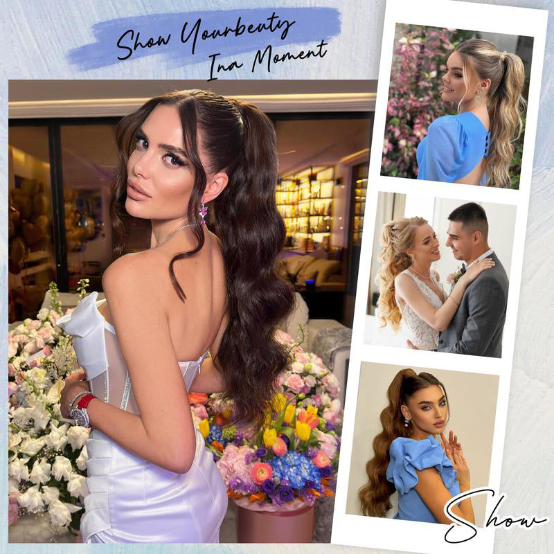 💜Offre à durée limitée : 50 % de réduction💜Extension de queue de cheval ondulée à clip