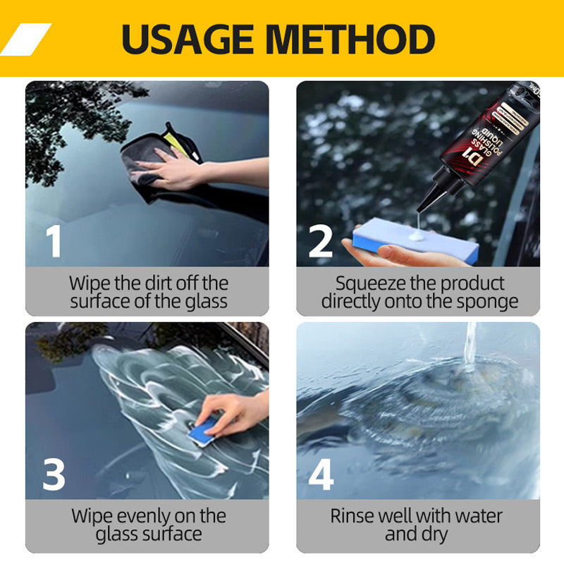 ✨Limited Time Special Price !!✨Auto Glass Scratch Care Polishing Fluid With Polishing Sponge
