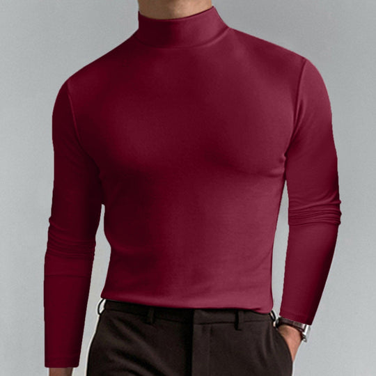 🔥Ultimate Comfort Men's High Neck T-Shirt – Stretch, Breathable, Slim Fit for Gym & Everyday Wear!