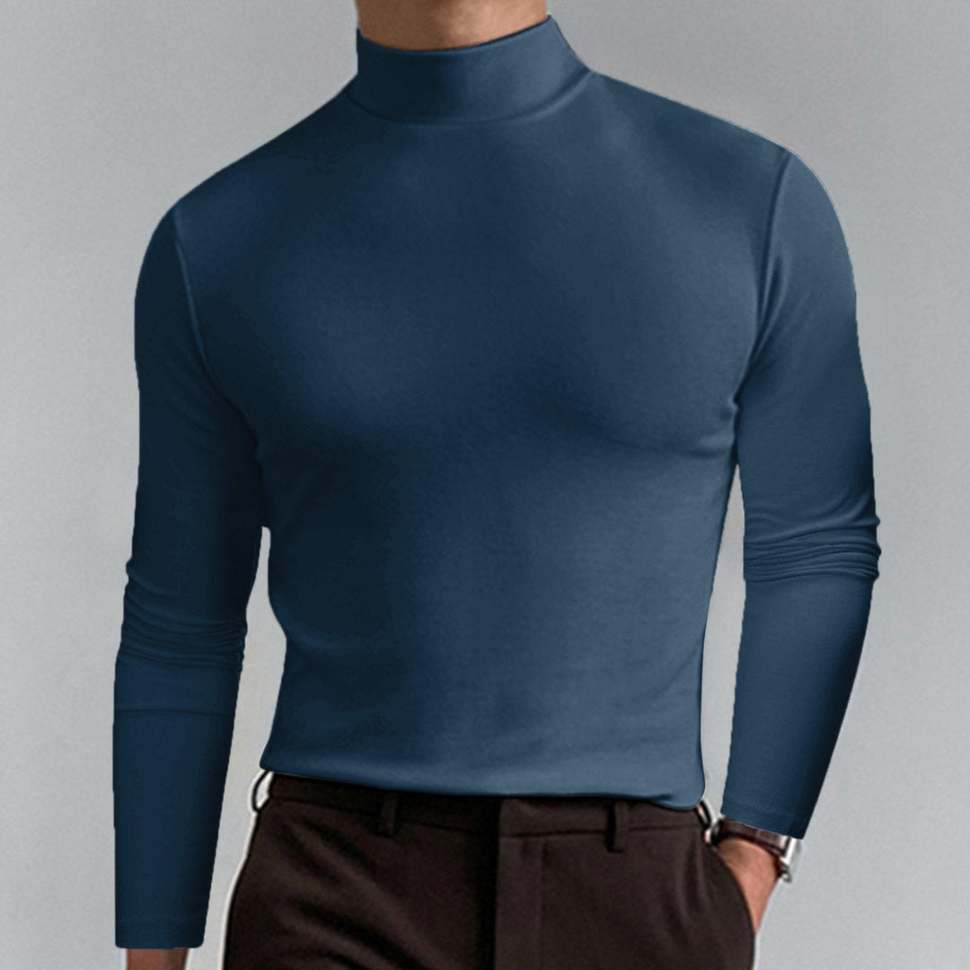🔥Ultimate Comfort Men's High Neck T-Shirt – Stretch, Breathable, Slim Fit for Gym & Everyday Wear!