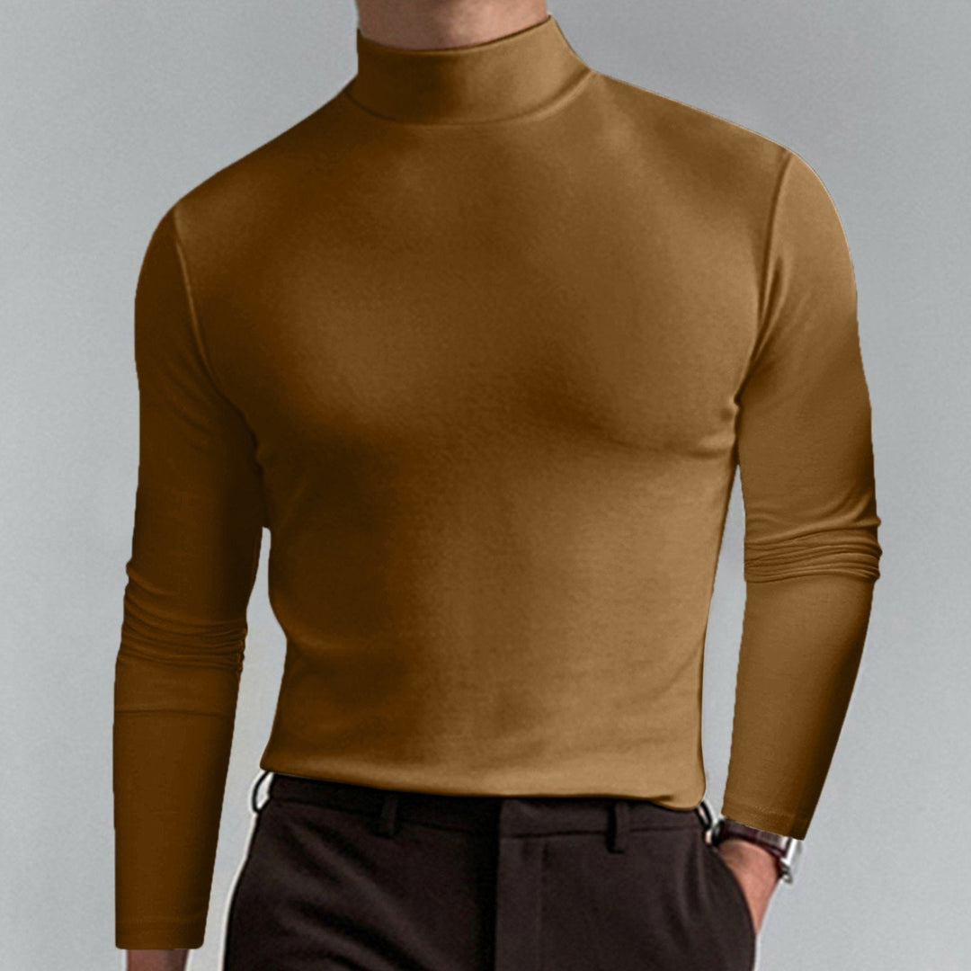 🔥Ultimate Comfort Men's High Neck T-Shirt – Stretch, Breathable, Slim Fit for Gym & Everyday Wear!