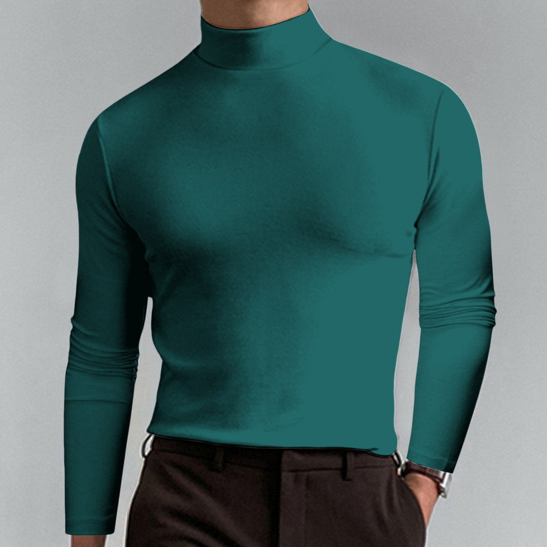 🔥Ultimate Comfort Men's High Neck T-Shirt – Stretch, Breathable, Slim Fit for Gym & Everyday Wear!