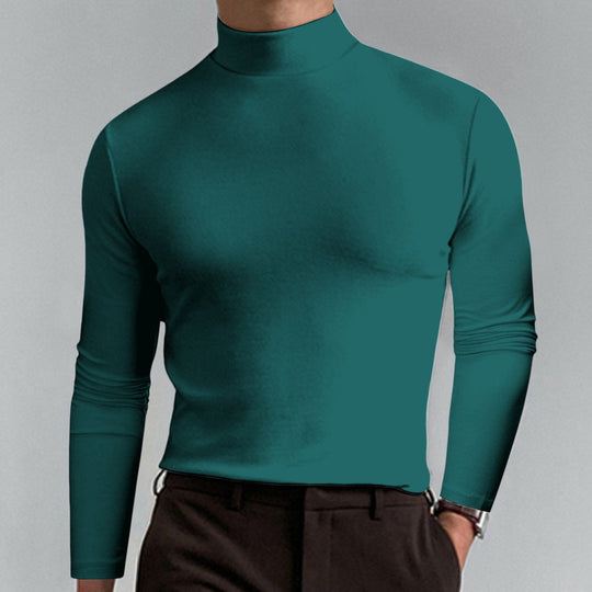 🔥Ultimate Comfort Men's High Neck T-Shirt – Stretch, Breathable, Slim Fit for Gym & Everyday Wear!