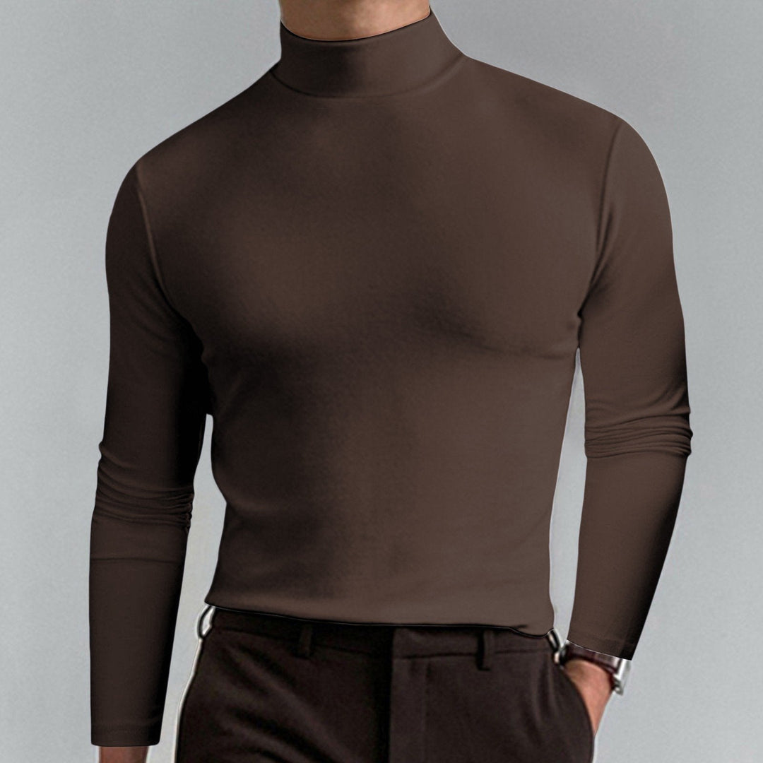 🔥Ultimate Comfort Men's High Neck T-Shirt – Stretch, Breathable, Slim Fit for Gym & Everyday Wear!