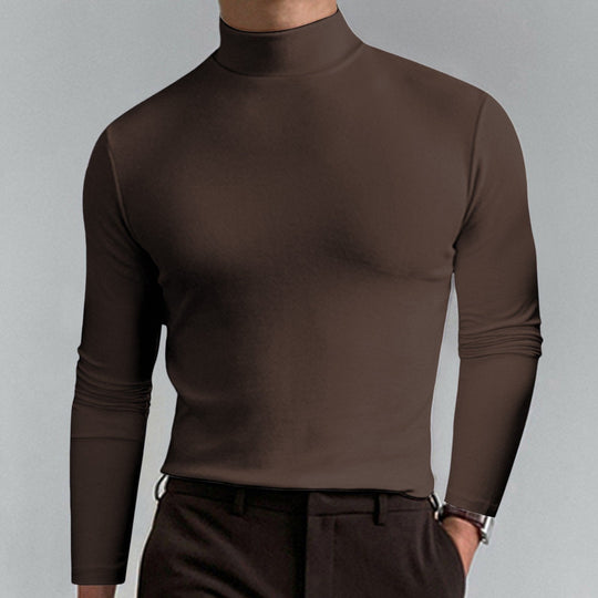 🔥Ultimate Comfort Men's High Neck T-Shirt – Stretch, Breathable, Slim Fit for Gym & Everyday Wear!