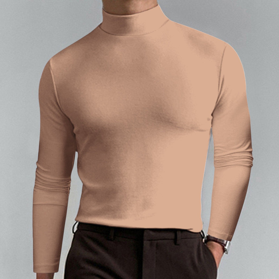🔥Ultimate Comfort Men's High Neck T-Shirt – Stretch, Breathable, Slim Fit for Gym & Everyday Wear!