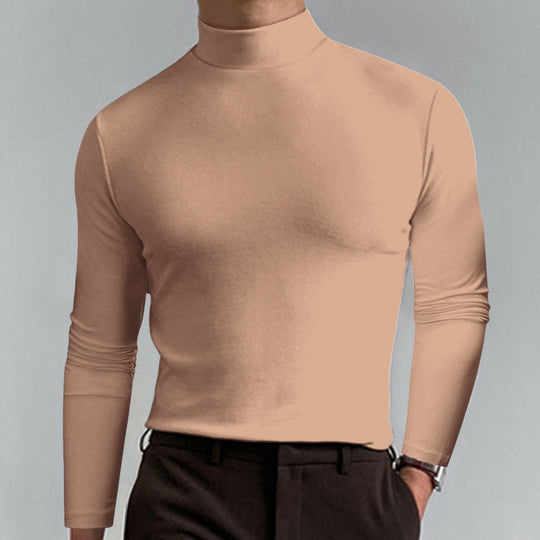🔥Ultimate Comfort Men's High Neck T-Shirt – Stretch, Breathable, Slim Fit for Gym & Everyday Wear!