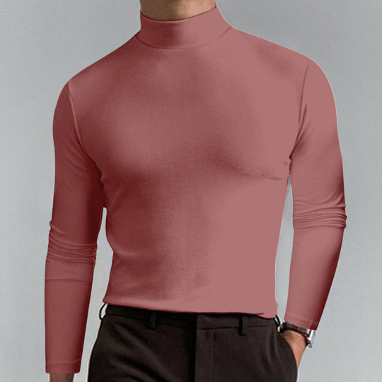 🔥Ultimate Comfort Men's High Neck T-Shirt – Stretch, Breathable, Slim Fit for Gym & Everyday Wear!