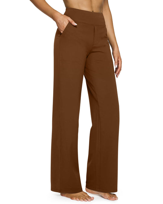G4Free Loose High-Waist Business Casual Pants Yoga Pants Women Wide Leg Pants with Pockets Comfortable Athletic Sweatpants