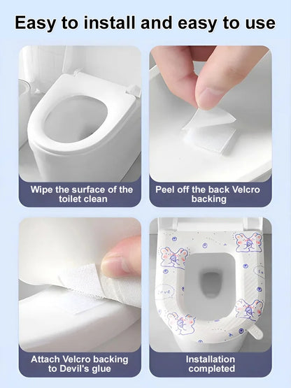 🚽 50% OFF NOW! ✨ Upgraded EVA Waterproof Toilet Seat - Soft & Hygienic, Easy to Install and Clean, Fits Most Standard Toilets 🧼🛠️