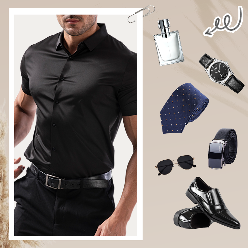 👔 Men's Short Sleeve 4-Way Stretch Shirt