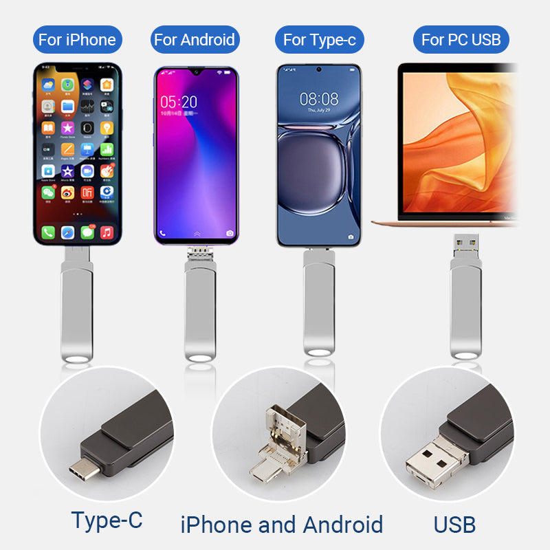 Clé USB multi-interface 4-en-1 (téléphone/PC)