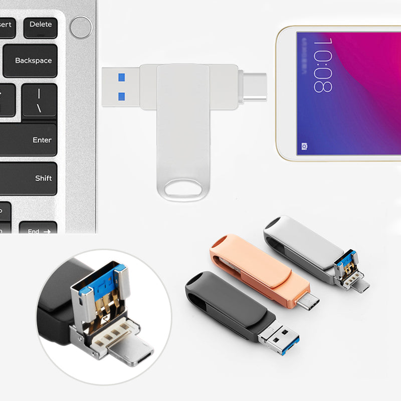 Clé USB multi-interface 4-en-1 (téléphone/PC)