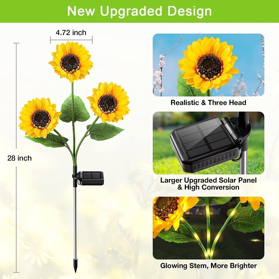 🌻BLESKOVÝ VÝPRODEJ S 30% SLEVOU! Solární světla Slunečnice – Svítící dekorace do zahrady ✨🌿【Pospěš si】