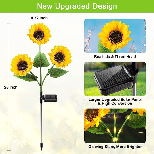 🌻BLESKOVÝ VÝPRODEJ S 30% SLEVOU! Solární světla Slunečnice – Svítící dekorace do zahrady ✨🌿【Pospěš si】