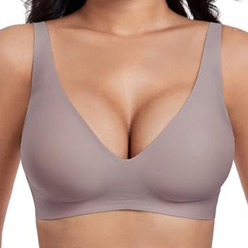 💗LAST DAY SALE 50% OFF⚡50K+ SOLD💕 Jelly Wireless Womens Comfortable Wireless Bras Push Up Bralettes Seamless Tshirts Bras Deep V Everyday Bras